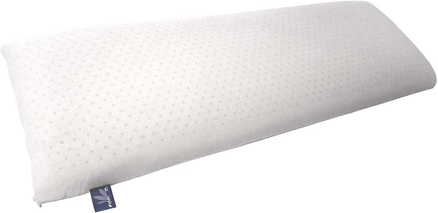Vytex Cloud Pillow 100% Natural Latex Plush Collection The Only Virtually Allergy Free Latex Plush Firm Body Pillow 16 X 47 Inches Equivilent to 19 ILD with Cotton Zip Up Cover