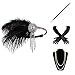 BABEYOND 1920s Flapper Accessories Gatsby Costume Accessories Set 20s Flapper Headband Pearl Necklace Gloves Plastic Holder