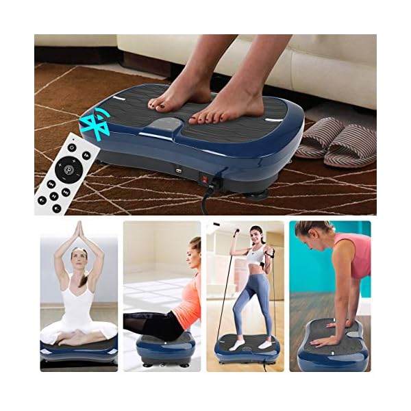 Triclicks-Vibration-Exercise-MachineUltra-Slim-Vibration-Plate-Power-TrainerMotor-Vibration-Plate-180-Levels-Bluetooth-Speaker-Remote-Control-2-Loop-Bands-USB-Music-Player Triclicks Vibration Plate Exercise Machine Vibration Platform Machine for Home Fitness Training, Full Body Workout…