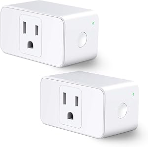 Smart Plug WiFi Outlet Mini - Smart Outlet Works with Alexa and Google home, Voice Control, Remote Control, Timing Function, 15 Amp, No Hub Required, 2 Pack