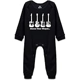 DOQOSESHY Choose Your Weapon Music Guitar Boutique Baby Bodysuit Romper Unisex Short Sleeve/Long Sleeve, 3 Months