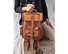 Amazon.com: Brown Leather Rucksack Vintage Backpack - Fits 15 Inch ...