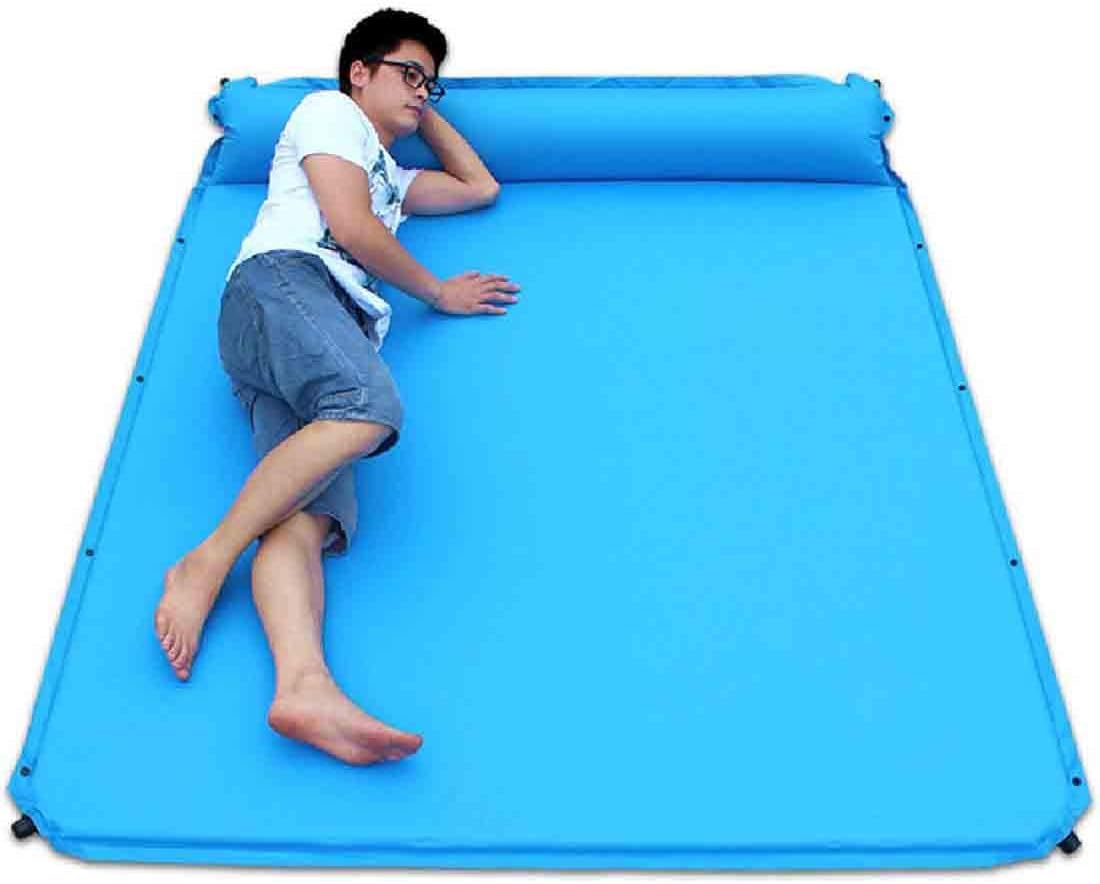 GYZ Air Bed Camping Mat Inflatable Mattress Double Sleeping Pad Portable Folding Inflating Bed For Kids Tent Backpacking,Blue-190x160x3.5cm