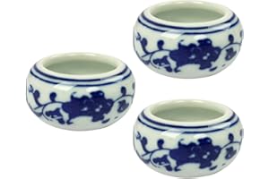 Veemoon 3pcs Ceramic Mini Ink Bowls Set for Calligraphy Painting, Multipurpose Porcelain Ink Dishes