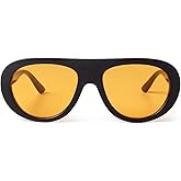 ADE WU Trendy Aviator Sunglasses Retro Vintage Chic Fashion Thick Bold Rounded Pilot Style Sun Glasses Unisex