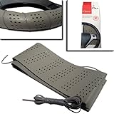 All New Classic Grip Steering Wheel Cover Wrap Tie DIY Gray Synth Leather