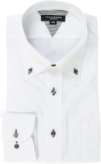 Amazon Co Jp タカキュー ワイシャツ 形態安定 抗菌防臭 レギュラーフィット ボタンダウン 長袖シャツ Web限定販売 服 ファッション小物
