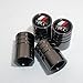 US85 Toyota TRD Logo Emblem Auto Car Wheel Tire Air Valve Caps Stem Dust Cover Accessories Decoration Birthday Gift (Black Chrome)
