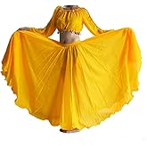 Wuchieal Women's Belly Dance Skirts Tribal Chiffon Full Skirts,Praise Dance Skirt,Mexican Skirt