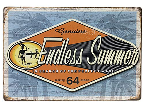 Flytime Genuine Endless Summer Seaside Beach Vintage Metal Tin Sign Wall Art Decor