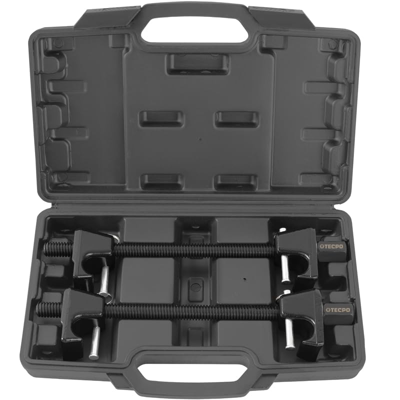 TECPO 300135 Spring Compressor Set Universal Tuning Suspension Strut Clamping Lowering Set for Front Axle and Rear Axle