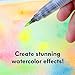 Water Brush Pens - Set of 4 Brush Tips - Great for Watercolor Paints, Water Soluble Pencils, Brush Pen, Markers - Refillable Brush Pens - Aqua Pen, Art Brushes - MozArt Supplies