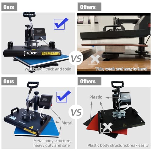 BetterSub Heat Press 12x15 Inch Combo 5 in 1 Heat Press Machine for T