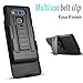 Starshop LG V20 Case, [Dual Layers] Kickstand with [0.33m 9H Tempered Glass Screen Protector Included] and Locking Belt Clip (Black)