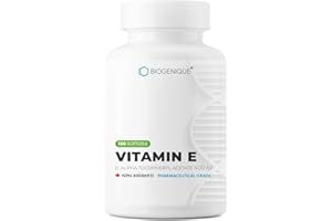 BIOGENIQUE Natural Vitamin E, 100 Vitamin E 400 IU Softgels 268 mg - Essential nutrient Maintain health, Antioxidant Support 