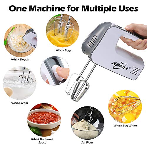 JEMOTEK Hand Mixer, 400W Hand Mixer Electric 5Speed Handheld Mixer
