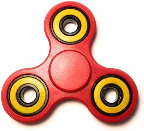 Fidget Tri-Hand Spinner Toy Stress Anxiety Reducer EDC ADD ADHD Autism Best New Colors 1+ Min Spin Time ! (Red)
