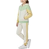 Valcatch Girls Tracksuit Set 2 Piece Outfits Zip Up Hoodie Joggers Sweatpants Kids Athletic Activewear for School Sports