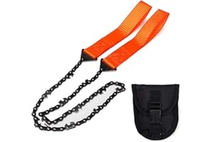 Pocket Chainsaw with Handles Survival Saw - Pocket Saw Folding Hand Saw Chain Portable Hand Saw Rope Saw for Trees with Bag B