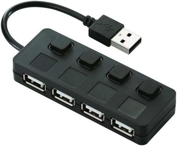 Amazon | エレコム USBハブ 2.0対応 4ポート バスパワー 個別スイッチ付 ブラック U2H-YS4BBK | エレコム ...