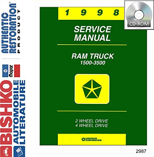 1998 Dodge 1500-3500 Ram Pickup Truck Shop Service Repair Manual CD Engine