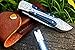 DKC Knives (16 5/18) Sale DKC-37-BH Victorian Damascus Folding Pocket Knife Buffalo Horn 7.75