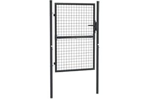 vidaXL Mesh Garden Gate Galvanised Steel 39.4" x 49.2" Grey