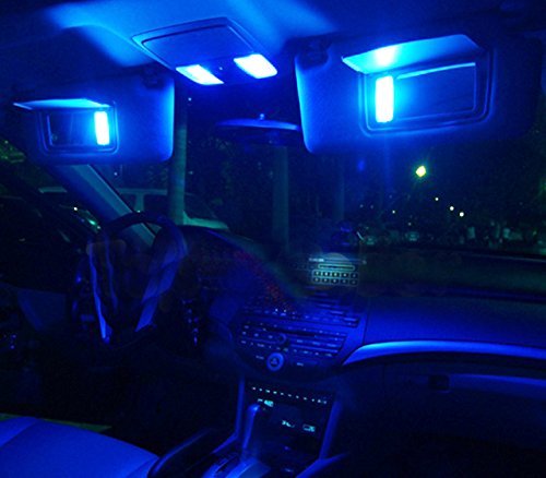AMAZENAR 20-Pack 50 Lumens Blue 28MM(1.1") - 31MM(1.25") 12V LED Festoon Light 5050 3-SMD Sun Visor Vanity Mirror LED Bulbs for Vehicle 6615F 6614F 3021 3022 3175 T-2 SF6/6 (Blue)