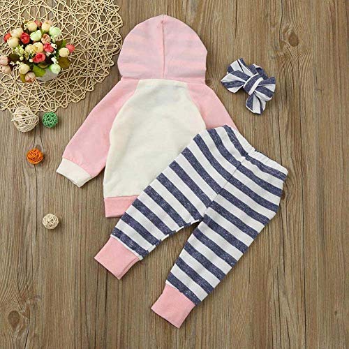 image for Baorong Baby Girls Long Sleeve Flowers Hoodie Tops with Kangaroo Pocke