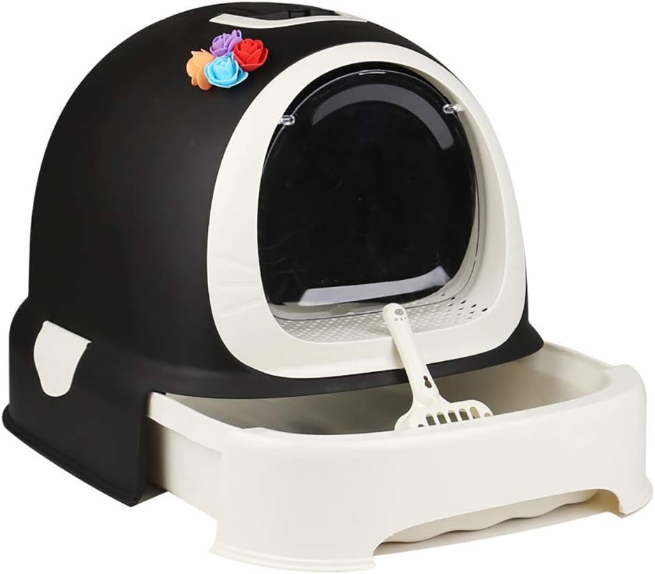 ANYWN Cat Litter Box,Cat Toilet Enclosed Design Cat Litter Box with Cat Litter Scoop for Cats Within 16 lb,D