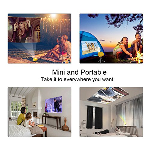 Mini Projector WOWOTO Q1 Portable 150 ANSI lm, Smart DLP Projector Built-in Battery, Android 7.1 Support Bluetooth, Wi-Fi Connection, Support Full HD 1080p, Smartphone, Laptop, USB, TF Card and APP - Thumbnail 6