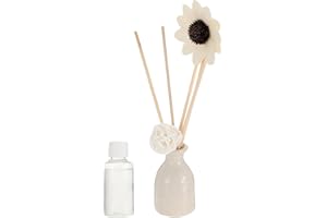 Homoyoyo Reed Diffuser Set with Ceramic Vase and Lavender Aroma Essential Oil, Rattan Sticks for Indoor Home