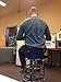 Richardson Seating Double Rung Backless Swivel Bar Stool with Chrome Frame and Seat, Blue, 30