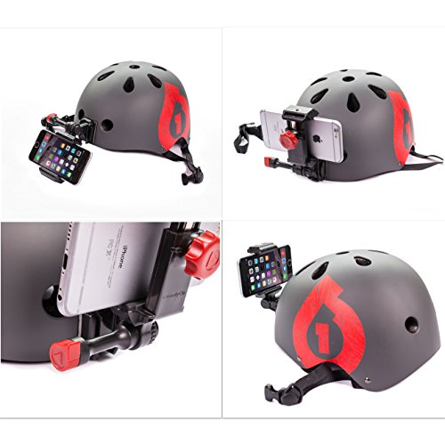 iPhone 4, 5, 6 Helmet Mount Cam holder for HD phone videos, compatible with all cases and phones, use with Samsung Galaxy 3, 4, 5, HTC Nokia Otterbox cases - Thumbnail 6