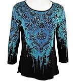 Marietta Floral Pattern 3/4 Sleeve Womens Top