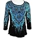 Marietta Floral Pattern 3/4 Sleeve Womens Top
