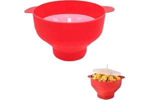Microwave Popcorn Bowl – Collapsible Silicone Popcorn Maker with Lid & Handles – BPA-Free, Dishwasher Safe – 15-Cup Capacity 
