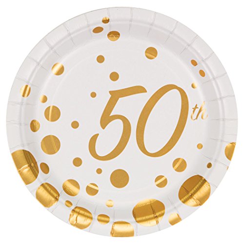 Creative Converting 317841 8 Count 50th Anniversary Paper Dessert Plates, 7