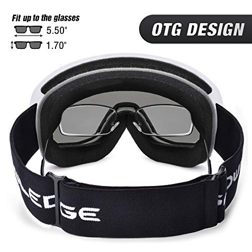 Snowledge Ski Goggles Snowboard Snow Goggles for Men Women OTG Snowboard Goggles with 100% UV Protection Anti-Fog Dual Lens Skiing Goggles Helmet Compatible - Thumbnail 2