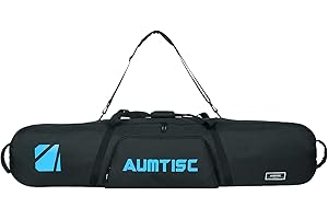 AUMTISC Snowboard Bag Unpadded, Travel Ski Bags with Storage Compartments, Shoulder Sling and Gear Pockets, for Snow board, Goggles, Gloves, Available Length in 155 cm 165 cm