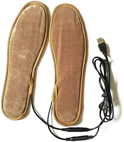 Unisex Feet Warmer USB Electric Powered Heated Insoles Pads Size 40-41 Brown by Aroundstore