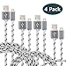 Micro USB Cable Nylon Braided Android Fast Charging Charger for Samsung LG Motorola Sony HTC and More , 6 Feet - 4 Piece