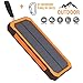 Solar Charger, Zonhood 15000mAh Portable Solar Power Bank Dual USB Backup Battery Pack Charger, Solar Phone External Battery Charger with 6 LED Flashlight for iPhone, Android, Tablet Camera and More