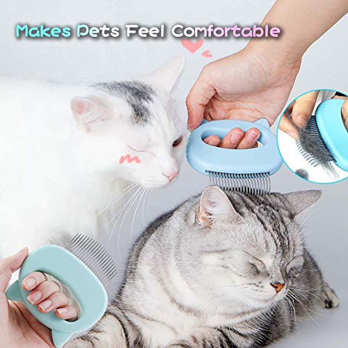 Leos Paw Pet Cat Hair Removal Massaging Shell Comb Comfy Deshedding Brush for Grooming and Shedding Short Hair Dog Hair Remover Massage Comb Slicker Hair Removal Cleaning Undercoat Brush Tool (Green)