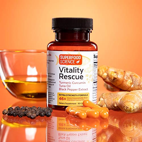 image for Superfood Science Vitality Rescue Turmeric Curcumin with Bioperine Bla