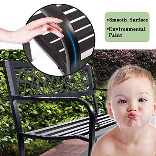 Patio Park Garden Bench Outdoor Metal Benches,400 lbs Cast Iron Steel