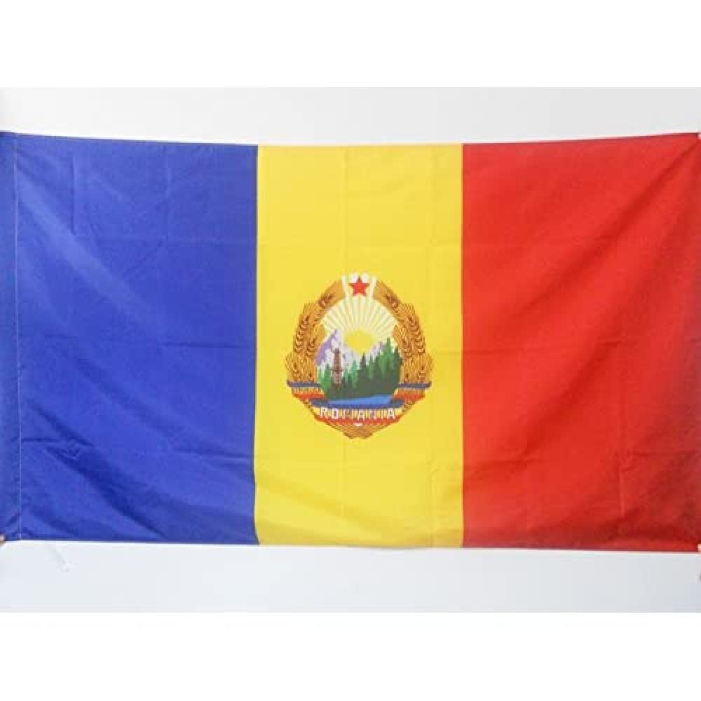 AZ FLAG - Socialist Republic of Romania 1947-1989 Flag - 2x3 Ft - Romanian People's Republic Banner with Sleeve - 100% Polyester - Fade Resistant - Vivid Colors - 2' x 3' Feet - 90x60 Cm