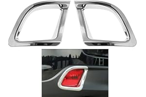 SHIBEIPARTS Bumper Chrome Rear Fog Light Lamp Cover Trim for Toyota Highlander 2015-2019 Chrome Plated ABS 2PCS