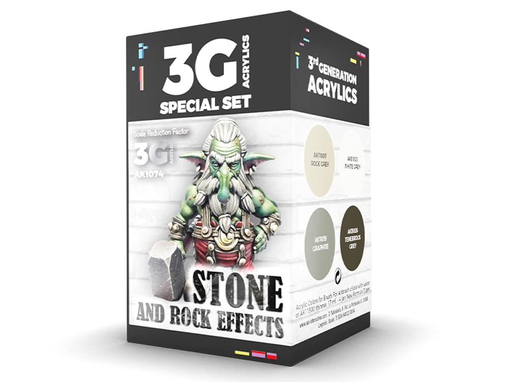 AK Acrylics 3Gen WARGAME Set AK1074 Stone and Rock Effects (4x17ml)