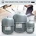 HIGHCRAFT GUI37 Hydronic Expansion Tank for Heating System Carbon Steel Grey Holds 2.1 Gal, 2.1 Gallons, Gray